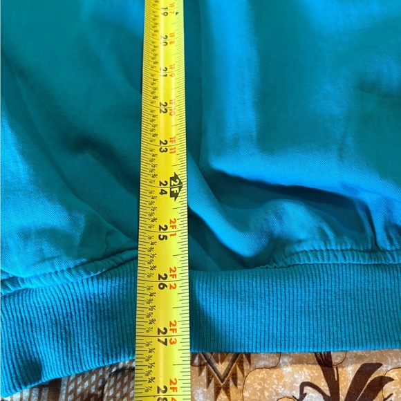 Crazy Shirts Hawaiian Henley Turquoise Green Floral Drawstring Neck Womens L - Picture 9 of 10